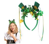 Beaupretty Chapeau Forme Saint-patrick Bandeau Irlandais Trèfle Scintillant Accessoires De Cheveux Décoratifs Pour Fête Anniversaire Mariage