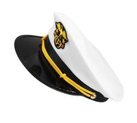 Beaupretty Chapeau Marin Plat Garçon Fille Casquette Capitaine Blanche pour Fête Spectacle et Croisière Confortable et Respirant Accessoire pour et