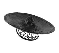 Beaupretty Chapeau Oriental en Bambou Noir, Léger et Respirant, Design Tissé Main, pour Cosplay Samouraï et Événements Festifs pour Garçon et Filles