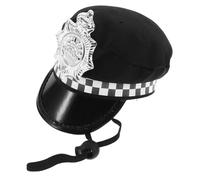 Beaupretty Chapeau Policier pour Chien et Chat avec Sangle Réglable Accessoire Costume Marin pour Animaux Casquette Noire pour Fête et Photo Confortable et Sécurisé Ajustable