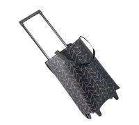 Beaupretty Chariot Pliable Robuste Étanche Noir avec Grosse Capacité, Trolley à roulettes pour Courses et Camping, Valise de Shopping Légère et Mobile, Paquet Résistant pour Escalier, Usage