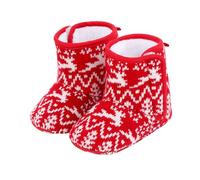 Beaupretty Chaussures Bébé à Semelle Fine Antidérapantes en Coton Bottes Chaudes de Noël Motif Renne Taille 13 Bottines Douces et Confortables pour Tout-Petits Chaussures Solide pour