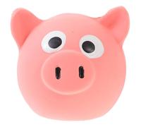 Beaupretty Chien en Latex de Tête de Cochon Rose, Grinçant Solide pour Chiots Petits et Moyens, Jeu en Extérieur Nettoyage des Dents