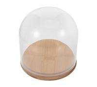 Beaupretty Cloche de Présentation en Verre pour Fleurs Stabilisées, Noël | Base en Bambou et Silicone, Haute Transparence, Exposition Soignée, pour Bijoux et Collections