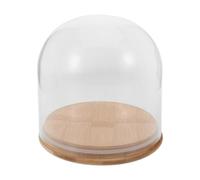 Beaupretty Cloche en Verre Décorative Noël 1 Pièce, Dôme Transparent | Base Bambou et Silicone, Stabilité sur Table, pour Plantes et Collections, Présentoir de Table