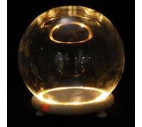 Beaupretty Cloche en Verre Fleurs Séchées Lumineuses, Socle en Bois, Décoration de Table Élégante pour Créer Une Ambiance Romantique et Protéger Vos Objets Décoratifs