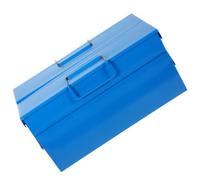 Beaupretty Coffret à Outils Ménagers Pliant Double Couche en Fer Bleu | Grosse Capacité, Verrou Réservé, Protège Vos Outils, Valise Portable, Rangement Double Niveau