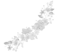 Beaupretty coiffure de mariage boucles d'oreilles femmes floral perles invité wedding decorations Bandeau de mariée vigne de cheveux de perle vigne à cheveux décorative pâte polymère Silver