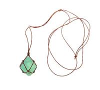 Beaupretty Collier avec Pendentif Fluorite Verte Pierre Brute Enveloppé de Fil Accessoire Irregular pour Positive et Force