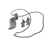 Beaupretty Collier De Boucle D'oreille En Verre Spirale Mariage Boucles D'oreilles Déclaration Démêlant Collier Bijoux Collier Tourbillon Collier Tendance Pour Femme Black