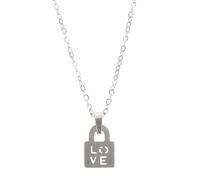 Beaupretty Collier de Couple en Acier Inoxydable Pendentif Cadenas d'Amour Longueur Design pour Saint-Valentin Présent pour Amoureux et Collier d'Amitié Unisexe