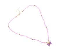 Beaupretty Collier De Perles De Riz Collier Coloré Pour Femme Collier De Perles Pour Femme Collier Pour Femme Collier Femme Collier Fille Collier De Filles Alliage De Zinc Violet