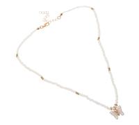 Beaupretty collier de perles de riz collier de fête d'été accessoires de cou fille chaîne de cou Bijoux de de cou perle collier fille collier à breloque Alliage de zinc blanche
