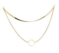 Beaupretty Collier Double Couche Simple Colliers Nom Les Jours Mode Collier Pour Les Filles Collier Chaîne Pour Femme En Couches Délicat Bijoux Minimaliste Pendentifs Pour Femmes Doré