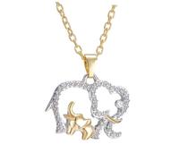 Beaupretty Collier Éléphant Pour Femme Tendance Et Mignon Chaîne Avec Pendentif En Et Strass Accessoire De Cou En Alliage