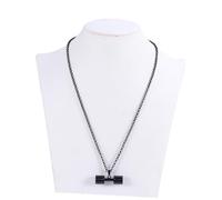 Beaupretty Collier Femme Pendentif Couple Série Haltère Barbell Noir Accessoire Unique et Élégant
