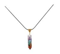 Beaupretty Collier Hexagonal Avec Cordon Cuir Pendentif Géométrique Pierre Multi-couleurs Pour Femmes Et Hommes