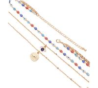 Beaupretty Collier Multi Femme Evil Eye Doré Pendentif Œil pour et Femmes Style Élégant et Original Parfait pour Toutes Occasions