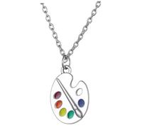 Beaupretty Collier Peinture Créatif En Alliage Finition Soignée, Pendentif Palette D’élève En Art, Bijoux Artistiques Pour Usage Quotidien Et Fêtes, Présent Original, Taille Moyenne