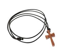 Beaupretty Collier Pendentif Croix En Bois Naturel Minimaliste, Cordon Ajustable, Bijoux Chrétiens Unisexe Pour Prière Et Couple, Style Sobre, Taille Unique, Décoration Spirituelle