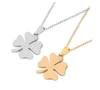 Beaupretty Collier Pendentif Feuille Réglable en Acier Collier Minimaliste pour Femmes Bijoux Élégants pour Saint-Valentin et Occasions Spéciales 2 Pièces Design et Solide