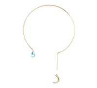 Beaupretty Collier Pendentif Lune Doré Simple en Métal Léger, Accessoire pour Clavicule Féminin, Bijou Minimaliste Élégant pour Usage Quotidien et Occasions Festives, Taille Unique