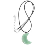 Beaupretty Collier Pendentif Lune en Jade Naturel D’Onyx Vert Accessoire de Bijouterie Artisanal Bijou Élégant pour Femme Présent pour Anniversaire et Occasions Spéciales