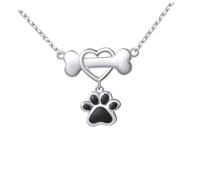 Beaupretty Collier Pendentif Patte de Chien Cœur Forme de Patte Féminin Cadeau pour des Animaux Design et Brillant