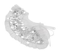Beaupretty Collier Prothétique Perlé Brillant Revers Ébouriffer Fraise Colliers Femme Cou Collet Détachable Accessoires Faux Officiel Chemise Collerette Paillettes Blanche