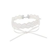 Beaupretty Collier Ras Cou en Dentelle Blanche Double Couche Accessoire Élégant pour Femme Longueur Réglable Décoration Festive Confortable et