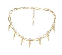 Beaupretty Collier Ras Du Cou Élégant Créatif Doré En Acier Plaqué Pendentif Conique Pour Femme Soirée Accessoire Chic Délicat