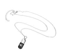 Beaupretty Collier Urne Funéraire pour Cendres Pendentif Acier Inoxydable Forme de Pilule Collier Commémoratif pour Cher