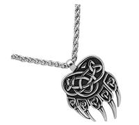 Beaupretty Collier Viking Style Homme Pendentif Forme De Griffe Ours Surface Polie Élégant Et Original