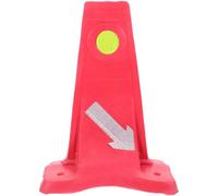 Beaupretty Cône de Signalisation Réfléchissant Rouge Base Stable, Panneau Extérieur D’avertissement Anti-collision, Panneau de Déviation pour Voiture, pour Chantier et Formation Conducteur