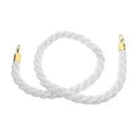 Beaupretty Corde de Barrière en Polyester Blanc avec Crochet, Design Tressé Haute Résistance, Matériau Résistant aux Intempéries, pour Contrôles de Foule et Célébrations