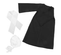 Beaupretty Costume de Juge et Avocat pour Garçon et Filles Postiche Courte et Maillet Tenue Unisexe pour Jeu de Rôle la Maison Taille 120-130 CM Ensemble Complet