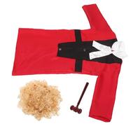 Beaupretty Costume de Juge Garçon et Filles M avec Manteau Noir, Postiche et Maillet, Déguisement Professionnel pour Jeux de Rôle, Théâtre et Fêtes Costumées
