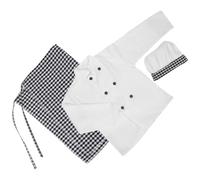 Beaupretty Costume Garçon Fille Chef Cuisinier avec Tablier à Manches Longues et Chapeau Set de Jeu de Rôle pour Cuisine Garçon Fille Accessoires Pâtisserie pour Fête et Apprentissage à