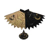 Beaupretty Costume Magicien Garçon Fille avec Cape à Imprimé et Chapeau Ensemble Respirant et Confortable pour Fêtes Halloween Jeux de Rôle