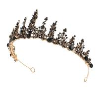 Beaupretty Couronne Baroque Noire en Alliage, Accessoire Coiffure Élégant pour Mariée et Fête, Tiare Féminine Décorative pour Anniversaire et Cérémonie, Coiffes de Mariage Raffinées