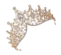Beaupretty Couronne de Mariée en Alliage Doré Cristaux Baroques Diadème de Mariage Léger et Solide Accessoire Coiffure pour Mariage Fiançailles et Fêtes Élégantes