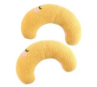 Beaupretty Coussins Forme en U Cou pour Chats et Chiens Lot de 2 en Flanelle Douce et Coton Perlé Lavables, Confortables et Protecteurs pour Animaux Domestiques