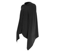 Beaupretty Couverture D'allaitement Multifonction pour Maman en Coton Respirant Boutons Réglables, Châle D'allaitement Noir pour Sorties Extérieures et Repas, Poncho D'allaitement Léger,