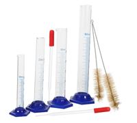 Beaupretty Cylindre Gradué Verre Et Plastique Ensemble De Cylindres Avec Pipette Et Brosses De Nettoyage Outils De Mesure Pour Scientifiques