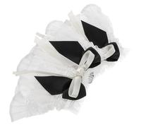Beaupretty de Poignet Dentelle Lolita avec Nœud Manches Élastiques Décoratives pour Mariage Halloween et Tea Party