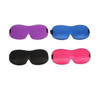 Beaupretty De Sommeil 3d Yeux Lot De 4 Pièces Noir Bleu Rose Violet Léger Et Bandage Élastique Confortable Intérieur Voyage Bureau Camping
