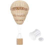 Beaupretty Décoration Murale en Rotin Tressé Véritable Montgolfière Élégante Accessoire Photo Solide et Ornement Suspendu Khaki pour Chambre D'garçon et Filles et Salon