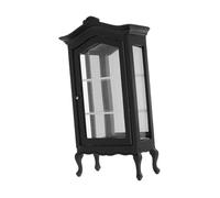 Beaupretty Dessus Incurvé Armoire Noire pour Maison de Poupée Mobilier Mini Cabinet Décoratif pour Collection