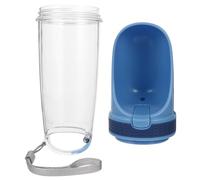 Beaupretty Distributeur d'eau Portable pour Chiens 500 ML Bleu, Bouteille d'eau pour Animaux de Compagnie Étanche Joint en Silicone, Bol d'eau Extérieur Pratique pour Voyages et Randonnées
