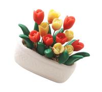 Beaupretty Doll House Potted Flower Model Lightweight Mini Potted Plant Decoration for Garden and Tiny House